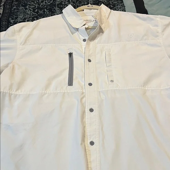 Ariat Men's Casual Button Down Shirt - White - Picture 10 of 10